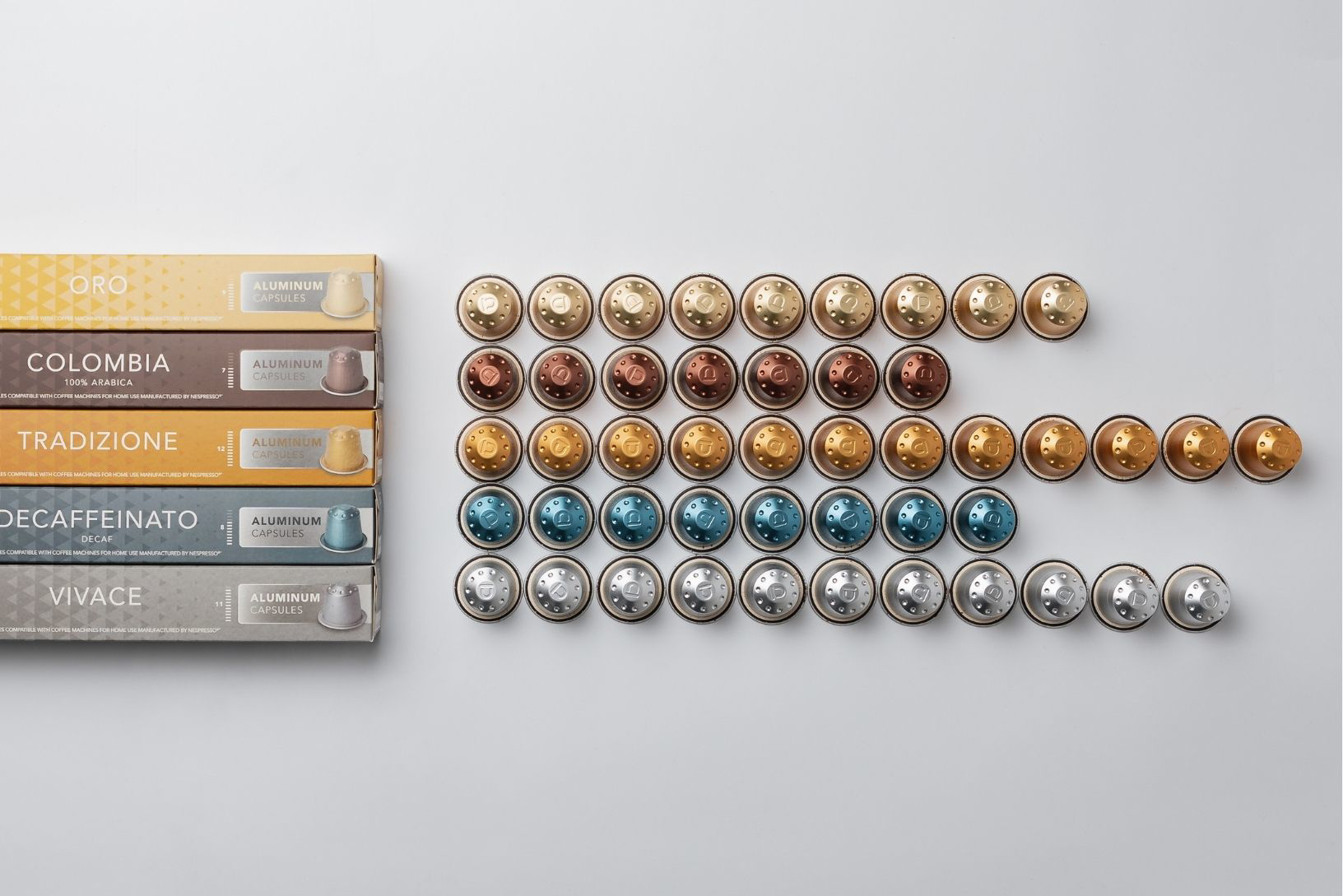 60 NESPRESSO ALUMINIUM GRAN CAFFE GARIBALDI COLLECTION